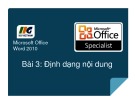 Bài giảng Microsoft Office Word 2010: Bài 3 - Nguyễn Quốc Sử