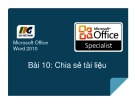 Bài giảng Microsoft Office Word 2010: Bài 10 - Nguyễn Quốc Sử