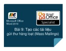 Bài giảng Microsoft Office Word 2010: Bài 9 - Nguyễn Quốc Sử