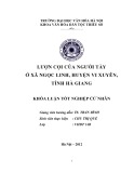 Tóm tắt Khóa luận tốt nghiệp khoa Văn hóa dân tộc thiểu số: Lượn cọi của người Tày ở xã Ngọc Linh, huyện Vị Xuyên, tỉnh Hà Giang