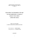 Tóm tắt Khóa luận tốt nghiệp khoa Văn hóa dân tộc thiểu số: Cộng đồng người Hmông với việc xây dựng đời sống văn hóa ở huyện Văng Viêng - tỉnh Viêng Chăn