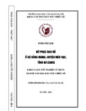 Tóm tắt Khóa luận tốt nghiệp khoa Văn hóa dân tộc thiểu số: Phụ nữ Dao Đỏ ở xã Sủng Máng, huyện Mèo Vạc, tỉnh Hà Giang