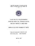 Tóm tắt Khóa luận tốt nghiệp khoa Văn hóa dân tộc thiểu số: Tang ma của người Hmông ở huyện Mèo Vạc, tỉnh Hà Giang: truyền thống và biến đổi