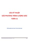 Các kỹ thuật giải phương trình lượng giác Toán 11