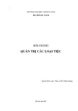 Bài giảng Quản trị các loại tiệc: Phần 1