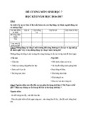 Đề cương ôn tập HK 2 môn Sinh học lớp 7 năm 2016-2017