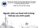 Bài giảng Kinh tế môi trường: Chương 7 - ĐH Kinh tế