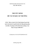 Báo cáo nghiên cứu khoa học: Khảo sát một số yếu tố ảnh hưởng tới quá trình  loại bỏ lưu huỳnh trong dầu nhờn thải bằng phương pháp  rửa kiềm. Ứng dụng cho dầu nhờn thải của động cơ tàu  thủy tải trọng 14.000 DWT