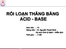 Bài giảng Rối Loạn thăng bằng acid-base