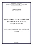 Tóm tắt luận án Tiến sĩ: Mối liên hệ giữa đa trí năng và chiến thuật học từ vựng tiếng Anh của sinh viên Đại học