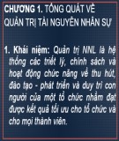 Bài giảng Quản trị nguồn nhân lực: Chương 1 - ThS. Trần Quang Cảnh