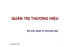 Bài giảng Quản trị thương hiệu - Đại học Thương Mại