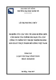 Tóm tắt Luận văn Thạc sĩ ngành Kế toán: Nghiên cứu các yếu tố ảnh hưởng đến cân bằng tài chính dài hạn của các Công ty niêm yết thuộc nhóm ngành sản xuất thực phẩm đồ uống Việt Nam