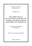 Tóm tắt Luận văn Thạc sĩ Kinh tế: Hoàn thiện công tác quản lý chi NSNN tại phòng Tài chính – Kế hoạch huyện Krông Pắc, tỉnh Đắk Lắk