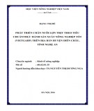 Luận văn Thạc sĩ ngành Kinh tế nông nghiệp: Phát triển chăn nuôi lợn thịt theo tiêu chuẩn thực hành chăn nuôi tốt (VietGAHP) trên địa bàn huyện Diễn Châu, tỉnh Nghệ An