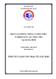 Tóm tắt Luận văn Thạc sĩ Luật học: Pháp luật phòng chống và khắc phục ô nhiễm nước, qua thực tiễn tại Quảng Bình