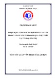Tóm tắt Luận văn Thạc sĩ Luật học: Hoạt động công chứng hợp đồng vay vốn trong sản xuất, kinh doanh qua thực tiễn tại tỉnh Quảng Trị