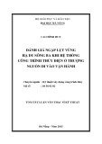 Tóm tắt Luận văn Thạc sĩ Kỹ thuật: Đánh giá ngập lụt vùng hạ du sông ba khi hệ thống công trình thủy điện ở thượng nguồn đi vào vận hành