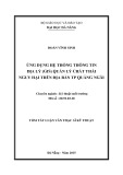 Tóm tắt Luận văn Thạc sĩ Kỹ thuật: Ứng dụng hệ thống thông tin địa lý (GIS) quản lý chất thải nguy hại trên địa bàn thành phố Quảng Ngãi