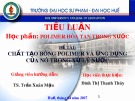 Tiểu luận: Chất tạo bông polimer và ứng dụng của nó trong xử lý nước