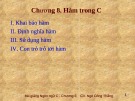 Bài giảng Lập trình C: Chương 8 - Ngô Công Thắng