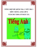 Tổng hợp đề kiểm tra 1 tiết HK 1 môn Tiếng Anh lớp 8 năm 2017-2018 có đáp án