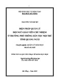 Tóm tắt Luận văn Thạc sĩ Giáo dục học: Biện pháp quản lý đội ngũ giáo viên chủ nhiệm ở trường Phổ thông dân tộc nội trú Tỉnh Quảng Ngãi