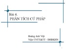 Bài giảng Nhập môn chương trình dịch: Chương 4 - Hoàng Anh Việt