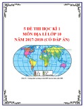 5 đề thi học kì 1 môn Địa lí lớp 10 năm 2017-2018 có đáp án