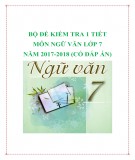 Bộ đề kiểm tra 1 tiết môn Ngữ Văn lớp 7 năm 2017-2018 (Có đáp án)