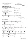 Đề kiểm tra 45 phút môn Toán lớp 11 năm 2018-2019 - THPT Phan Ngọc Hiển - Mã đề 357
