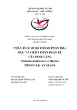 Khóa luận tốt nghiệp Dược sĩ Đại học: Khảo sát sơ bộ thành phần hóa học và chiết phân đoạn rễ cây Đinh lăng