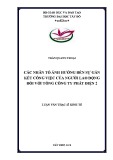 Luận văn Thạc sĩ Kinh tế: Các nhân tố ảnh hưởng đến sự gắn kết công việc của người lao động đối với Tổng công ty Phát điện 2