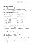 Đề kiểm tra 1 tiết Giải tích 12 chương 3 năm 2017-2018 có đáp án - Trường THPT Trần Nhật Duật