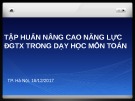 Tập huấn nâng cao năng lực DGTX trong dạy học môn Toán