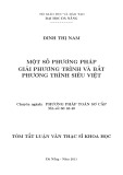 Tóm tắt luận văn Thạc sĩ Khoa học: Một số phương pháp giải phương trình và bất phương trình siêu việt