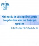 Đề tài nghiên cứu: Kết hợp siêu âm và bảng điểm alvarado trong chẩn đoán viêm ruột thừa cấp ở người lớn