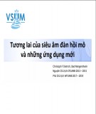 Bài giảng Tương lai của siêu âm đàn hồi mô và những ứng dụng mới