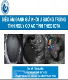 Bài giảng Siêu âm đánh giá khối u buồng trứng tính theo nguy cơ ác tính theo IOTA