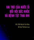 Bài giảng Vai trò của nước ối đối với sức khỏe và bệnh tật thai nhi