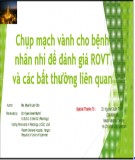 Đề tài: Chụp mạch vành cho bệnh nhân nhi để đánh giá ROVT và các bất thường liên quan