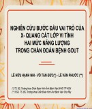 Đề tài: Nghiên cứu bước đầu vai trò của X quang cắt lớp vi tính hai mức năng lượng trong chẩn đoán bệnh gout