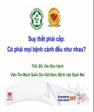 Bài giảng Suy thất phải cấp: Có phải mọi bệnh cảnh đều như nhau?