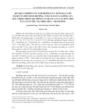 Kết quả nghiên cứu ảnh hưởng của tuổi mạ và số dảnh cấy đến sinh trưởng, năng suất của giống lúa Bắc Thịnh trong hệ thống canh tác lúa cải tiến (SRI) ở vụ xuân 2017 tại Thiệu Hóa - Thanh Hóa