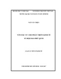 Luận án Tiến sĩ Kinh tế: Vốn đầu tư cho phát triển kinh tế xã hội đảo Phú Quốc