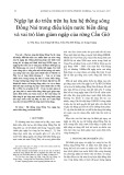 Ngập lụt do triều trên hạ lưu hệ thống sông Đồng Nai trong điều kiện nước biển dâng và vai trò làm giảm ngập của rừng Cần Giờ