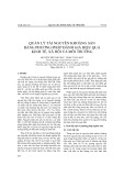 Quản lý tài nguyên khoáng sản bằng phương pháp đánh giá hiệu quả kinh tế, xã hội và môi trường