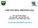 Bài giảng Hóa sinh - Bài: Chuyển hóa protein (Phần 3)