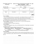Đề thi học kì 2 môn Sinh học 9 năm 2017-2018 có đáp án - Sở GD&ĐT Thanh Hóa - Đề B
