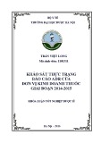 Khóa luận tốt nghiệp Dược sĩ: Khảo sát thực trạng báo cáo ADR của đơn vị kinh doanh thuốc giai đoạn 2014-2015